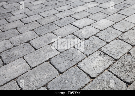 In mattoni grigi PAVIMENTAZIONE URBANA, foto di sfondo texture Foto Stock