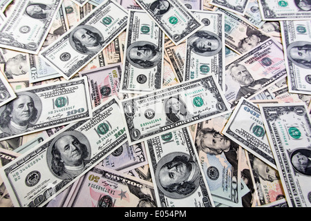 .America dollaro segno di dollaro dollaro dollaro segni di luce note del dollaro di denaro negli Stati Uniti economia americana valuta money bank nota banca Foto Stock