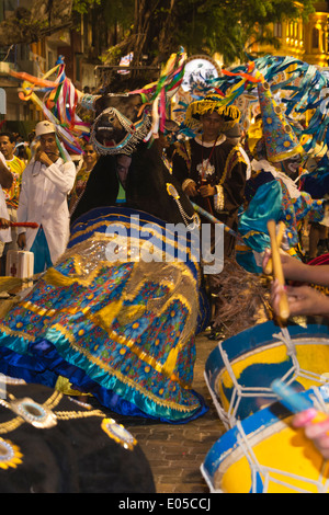 Sfilata di Carnevale a notte, Recife, Stato di Pernambuco, Brasile Foto Stock