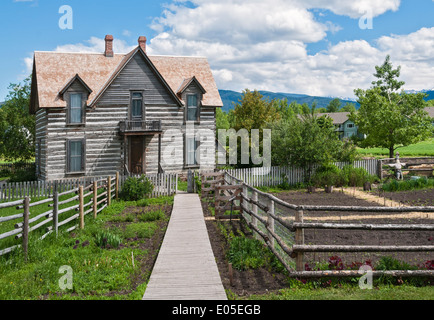 Montana, Bozeman, Museo delle Rockies, Storia Vivente Farm, originale 1890s homestead house Foto Stock