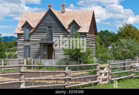 Montana, Bozeman, Museo delle Rockies, Storia Vivente Farm, originale 1890s homestead house Foto Stock