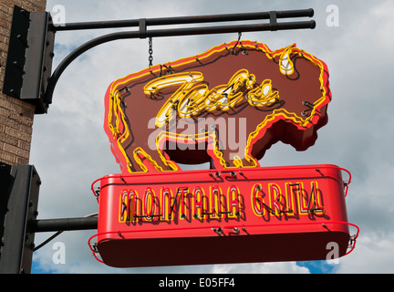 Montana, Bozeman, Ted's Montana Grill, Ted Turner il ristorante della catena con carni di bisonte Foto Stock