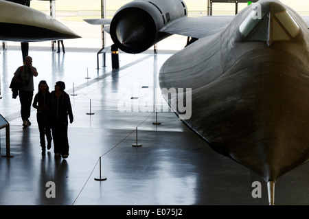 Il Lockheed SR-71 Blackbird aerei di ricognizione a Duxford Air Museum in Inghilterra Foto Stock