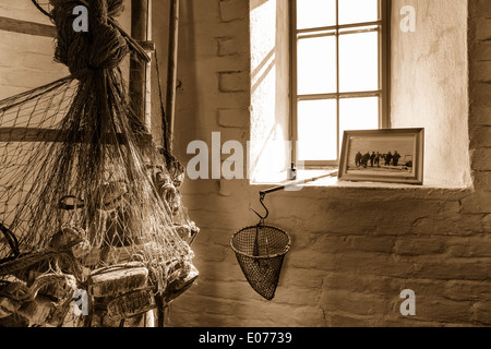 Esposizione sulla storia del faro Söderskär, Porvoo, Finlandia, UE Foto Stock