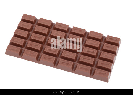 Tutta la barra di cioccolato su sfondo bianco Foto Stock