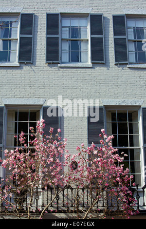 Casa d'epoca su Beacon Hill, Boston. Foto Stock