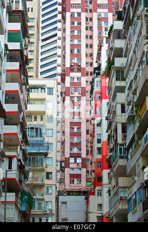 Hong Kong alloggiamento, alta edifici di appartamenti a Causeway Bay. Foto Stock