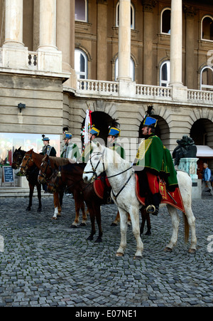 Ungheria Budapest Castle Hill Royal Palace ussaro parade musicisti Foto Stock