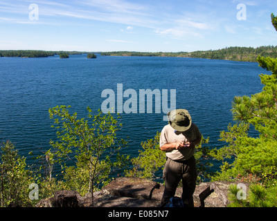 Punto di tuono coltello BWCAW Lago Foto Stock