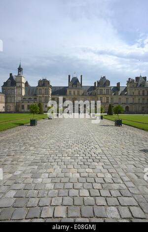 Facciata del palazzo di Fontainebleau, parte del patrimonio mondiale UNESCO. 06.09.2013 Foto Stock