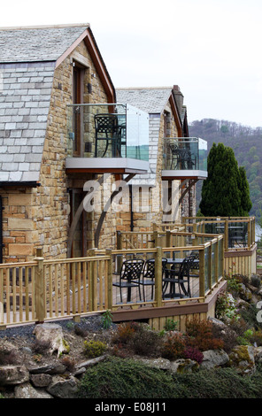 Costruito in pietra Casa per le vacanze, infatti i due agriturismi, nel distretto del Lago Foto Stock