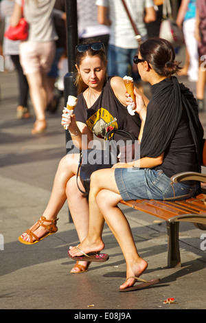Raffreddamento in città. Foto Stock