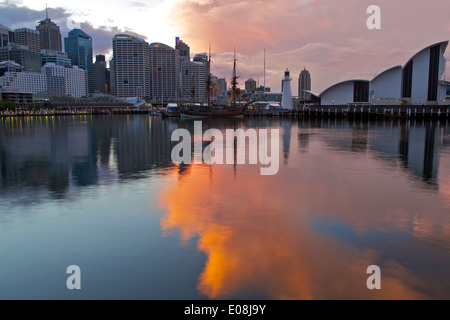 Aria di tempesta su Darling Harbour, Sydney. Foto Stock