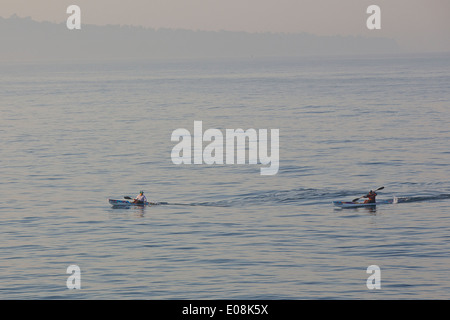 Mattina sull'oceano, Hermosa Beach in California. Foto Stock