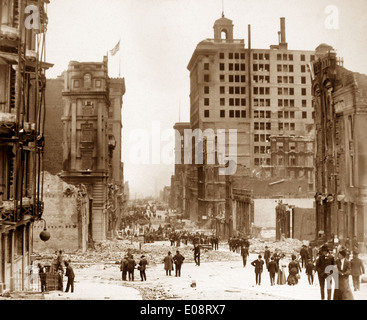San Francisco terremoto nel 1906 Foto Stock