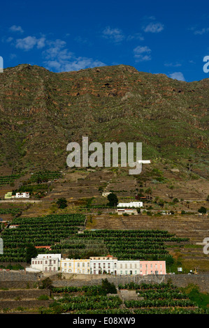 Hermigua village. La Gomera Canarie, provincia di Santa Cruz de Tenerife. Spagna Foto Stock