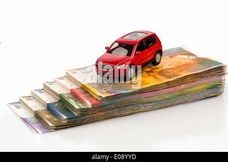 Euro e auto Foto Stock