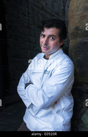 Jean-Christophe Novelli, chef e scuola di cucina titolare, ad Alnwick food fair, Northumberland, Settembre 2013 Foto Stock