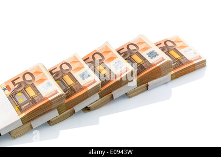 Pila di molti cinquanta euro-banconote. Foto simbolico fue denaro, ricchezza, il profitto e le questioni, Stapel von vielen fuenfzig Euro-Geldsch Foto Stock