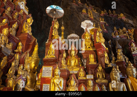 Il Sud Est Asiatico MYANMAR Birmania Shwe Umin Pagoda Paya immagini di Buddha dentro il calcare Buddha d'oro di Pindaya grotte Stato Shan Foto Stock
