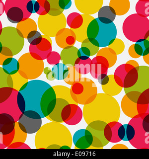 Abstract cerchio lucido Seamless sfondo Pattern illustrazione vettoriale. Foto Stock