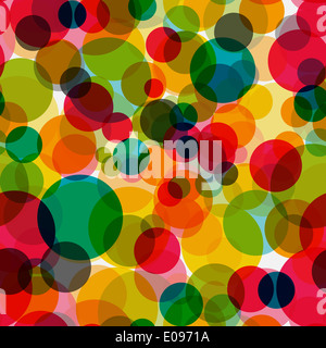 Abstract cerchio lucido Seamless sfondo Pattern illustrazione vettoriale. Foto Stock