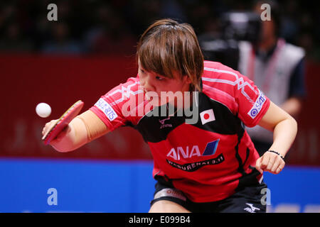 1 palestra di Yoyogi, Tokyo, Giappone. Il 5 maggio, 2014. Yuka Ishigaki (JPN), 5 maggio 2014 - Tennis da tavolo : 2014 World Team Table Tennis Championships donna Finalmatch tra Cina 3- 0Giappone al 1° Yoyogi palestra, Tokyo, Giappone. © Giovanni Osada AFLO/sport/Alam Foto Stock