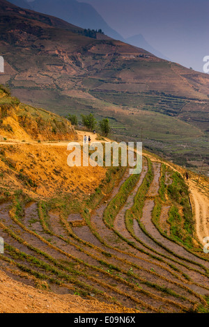 Il paesaggio intorno a Sa Pa, Lao Cai Provincia, Vietnam Foto Stock