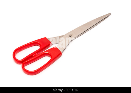 Forbici rosse isolato su bianco Foto Stock