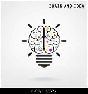 Creative lampadina luce Idea concept design di sfondo per creare poster flyer brochure coperchio ,business idea ,abstract background. Foto Stock