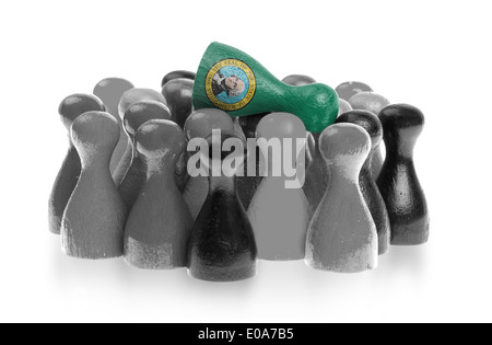 Un unica pedina sulla parte superiore delle pedine comune bandiera di Washington Foto Stock