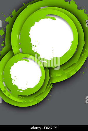 Sfondo con cerchi verdi. Illustrazione astratta Foto Stock