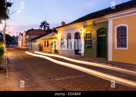 Centro storico di Ribeirao da Ilha quartiere al crepuscolo. Florianopolis, Santa Catarina, Brasile. Foto Stock