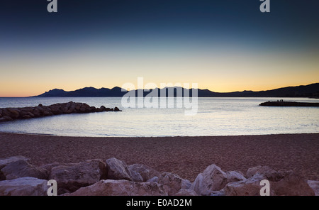 Tranquillo paesaggio, Riviera Francese, Cannes, Francia Foto Stock