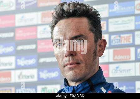 Belfast, Irlanda del Nord, Regno Unito. Il 7 maggio, 2014. Ciclista spagnolo Joaquim Rodriguez alla conferenza stampa per il lancio del Giro d'Italia cycle race Credit: stephen Barnes/Alamy Live News Foto Stock