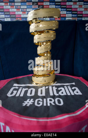 Waterfront Hall di Belfast, UK. Il 7 maggio 2014. Il Trofeo Sanza ammenda al Giro top rider conferenza stampa ©Bonzo Alamy/Live Foto Stock