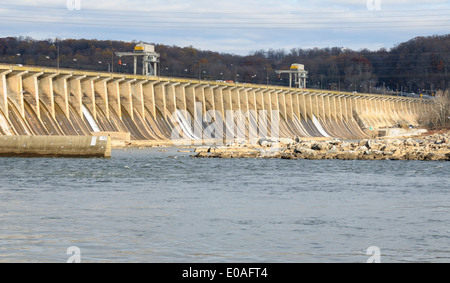 Conowingo diga sul fiume Susquehanna nel Maryland, Stati Uniti d'America. Foto Stock