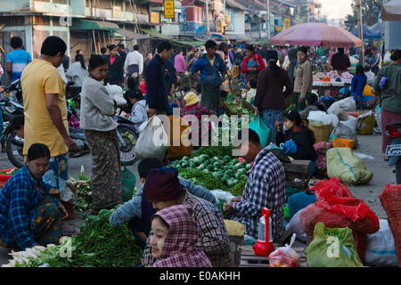 Mercato, Sittwe, Stato di Rakhine, Myanmar Foto Stock