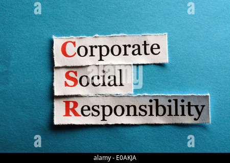 La responsabilità sociale delle imprese (CSR) concetto su carta Foto Stock