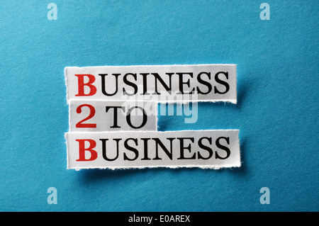 B2b acronimo, parole sulla carta tagliata hard light Foto Stock
