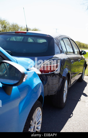 Danni alla vettura coinvolta in un incidente Foto Stock