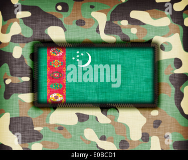 Amy camouflage uniforme con bandiera su di esso il Turkmenistan Foto Stock