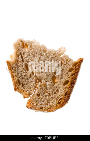 Close-up di pane. Sfondo per il cibo sano., Nahaufnahme einer Scheibe Brot. Hintergrund fuer Ernaehrung gesunde. Foto Stock