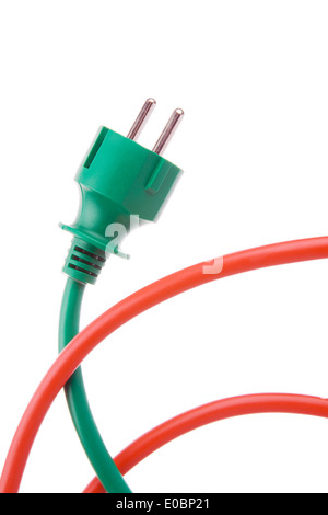 Una spina di corrente e un cavo elettrico. Energia di alimentazione e consumo energetico Foto Stock