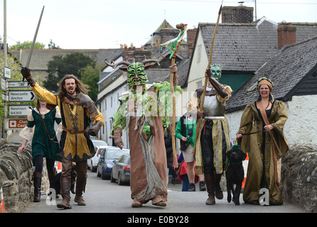 Il Green Man Festival può celebrare celebrazioni a Clun in Shropshire. Foto di Dave Bagnall Photography Foto Stock