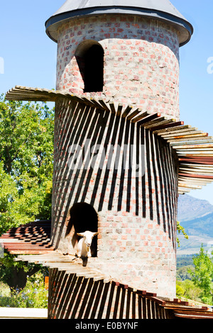 Torre di capra a Fairview Cantina OmniBerg Round Rock, il Festival del Vino, Paarl, Western Cape, Sud Africa Foto Stock