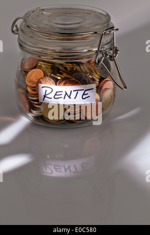 Precauzione Pension La Pensione denaro precauzioni età vecchiaia disposizioni pensione pensione precauzione precauzione titolare di pensione o di rendita fatta provisi Foto Stock