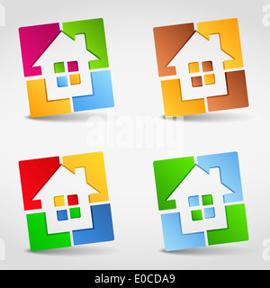 Casa astratto icone, gli elementi di design per il tuo logo Foto Stock