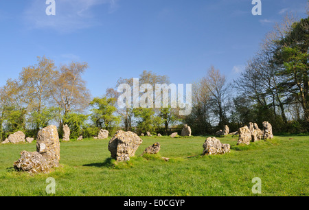 Il re gli uomini del Neolitico cerchio di pietra, Rollright Stones Foto Stock