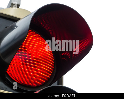 Un semaforo rosso mostra la luce. Foto simbolico per l'attesa, arrampicata e fuori pericolo., Eine Verkehrsampel zeigt rotes Licht. Simbolo Foto Stock